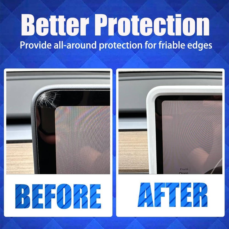 Yeapop 2Pcs Silicone Protector Frames of Screen and Rear View Mirror for Tesla Model 3 2017-2023 and Model Y 2019-Feb.2025. (White) - Image 3